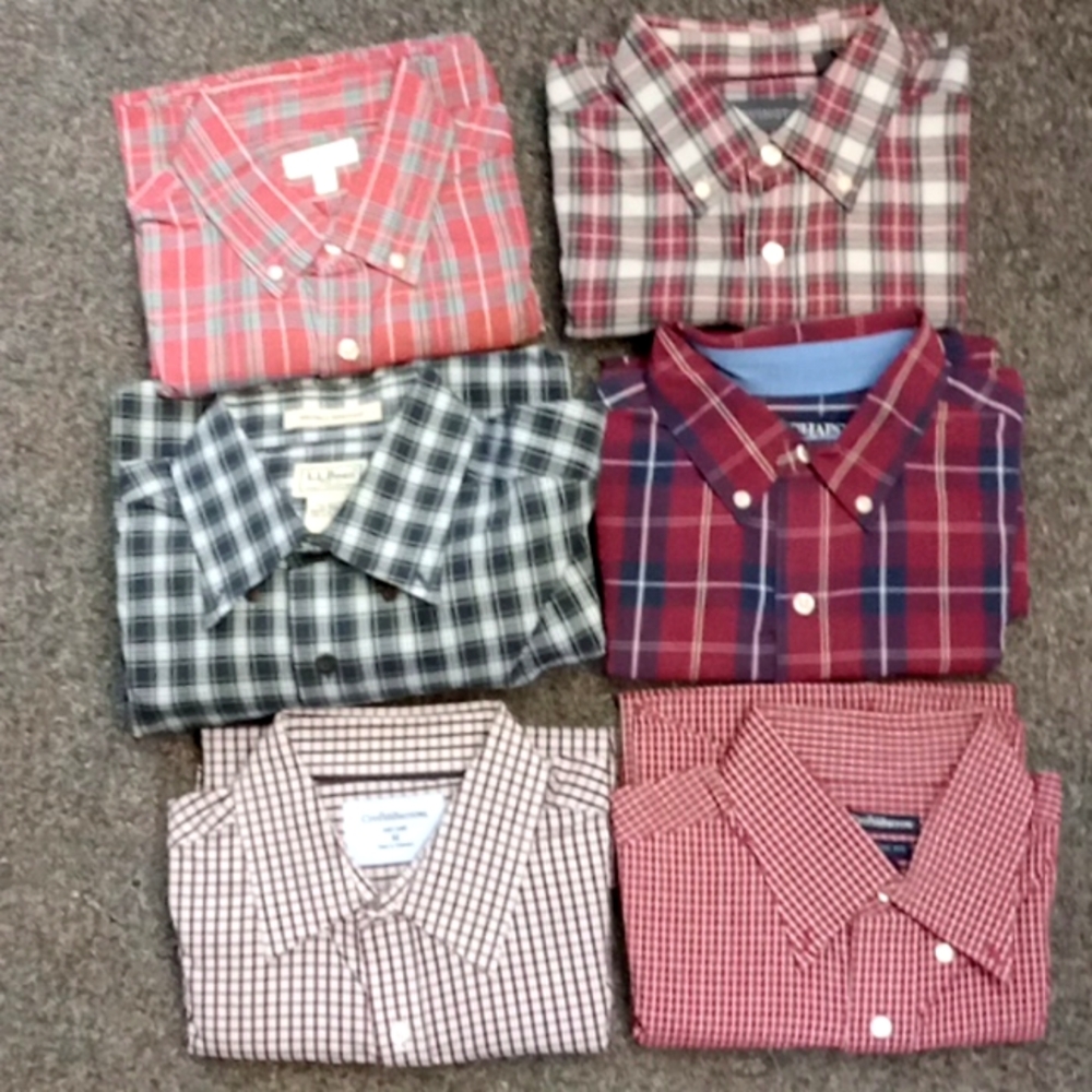 Men's Long Sleeve Cotton Shirts Bundle of 6